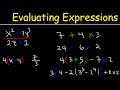 Evaluating Expressions with Variables and Order of Operations