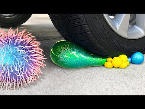 Crushing Crunchy & Soft Things by Car! - Floral Foam, Squishy, Eggs and More!