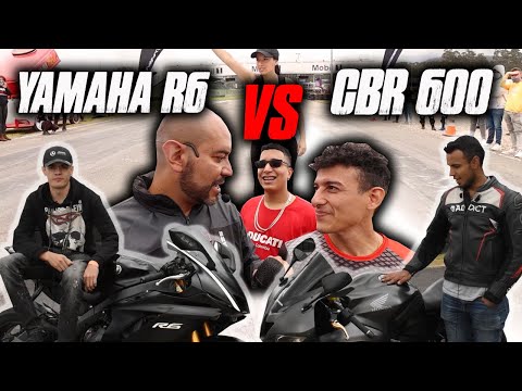 R6 de Mr Steven TC VS CBR 600 !! Brutal batalla!!!
