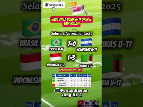 Hasil pertandingan match pertama grup H piala dunia u-17 tadi malam Selasa 4 November 2025 #football