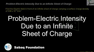 Problem-Electric Intensity Due to an Infinite Sheet of Charge
