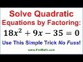 Factoring Quadratic Equations and Solutions