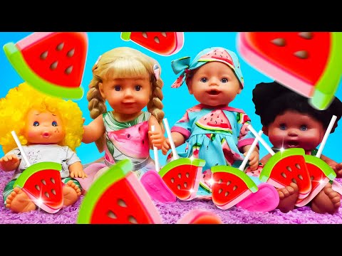 La fête de la pastèque 🍉 pour les poupées Baby Born. Jeux de nounou pour enfants