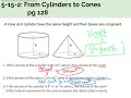 Volume of Cones and Cylinders