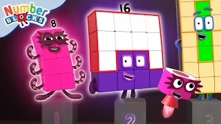 Formas geométricas e números divertidos 🟩🟡🟥 | 2D vs 3D | Numberblocks em Português Brasil