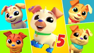 Five Little Puppies 🐾 | Fun Nursery Rhyme Songs & Sing Along for Kids