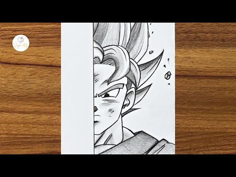 How to Draw Goku SSJ Blue from Dragon Ball || How to make Goku drawing || Anime character drawing
