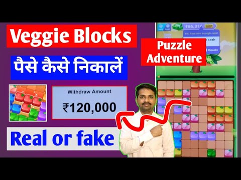 Veggie Blocks Puzzle Adventure Real or fake | Paise kaise nikale