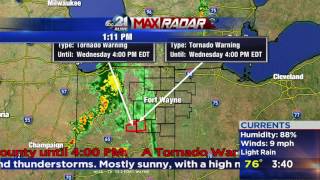 (1) PDS Tornado Warning - August 24 Tornado Outbreak - IN/OH (WISE)