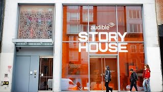 YouTube video thumbnail: Listen up: Audible Launches New York pop-up Bookstore With no Printed Books