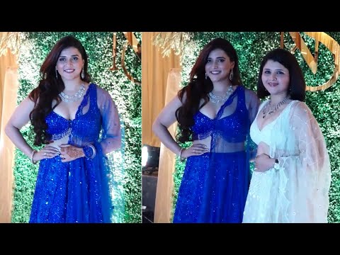 Mannara Chopra’s Sizzling Blue Desi Look Steals The Show At Cousin Siddharth Chopra’s Sangeet!