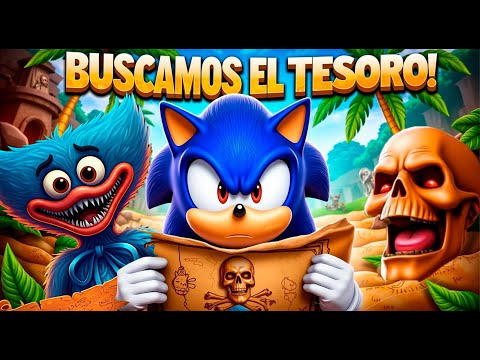 😱SONIC y HUGGY buscando el TESORO PERDIDO