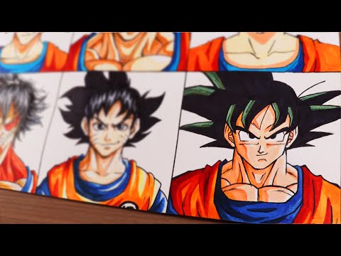 Dibujé a GOKÚ en 12 ESTILOS diferentes de ANIMES ! | ArtiZ HD