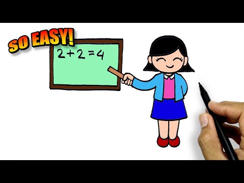 How To Draw Teacher Card | Teacher Drawing Easy Easy