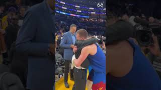 Joker meets up with Novak Djokovic and Vlade Divac after the win.......... DENVER NUGGETS NEWS!