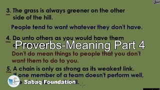 Proverbs-Meaning Part 4