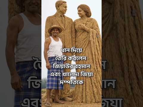 ধান দিয়ে তৈরি করলেন খালেদা জিয়া এবং জিয়াউর রহমানের সুন্দর একটি দৃশ্য।