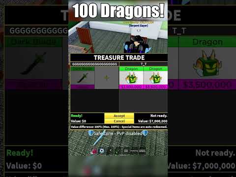 100 Dragons in Blox Fruits!!  #bloxfruit
