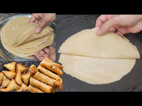 (No Maida) Homemade Spring Roll sheets। ईरानी समोसा,स्प्रिंग रोल, पापड़ी चाट Sheets Pinky'skitchen