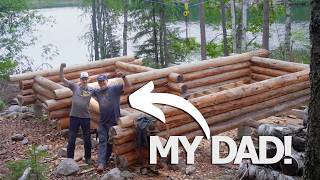 BUILDING AN ISLAND LOG CABIN WITH MY DAD!
