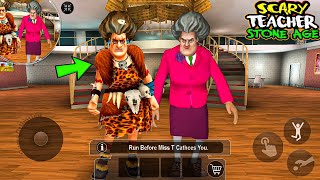 SCARY TEACHER 3D STONE AGE Prank Gameplay😱 #1 scary teacher horror game definition hindi walkthrough