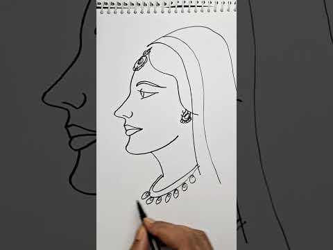 How to draw a traditional girl easy