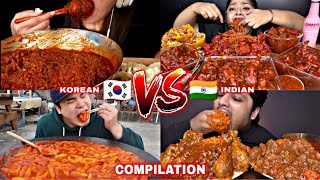The BEST Of KOREAN VS INDIAN Foods Asmr Mukbang ( compilation )