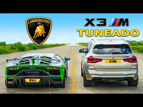 BMW X3M tuneado vs Lambo Aventador SVJ: ARRANCONES