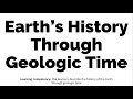 Earth's History and Life Evolution