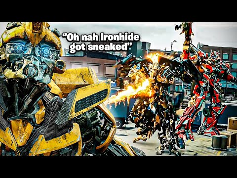 When bumblebee watched ironhide get SNEAKED by Sentinel Prime