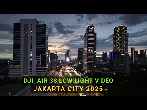 Low Light Video Jakarta City by Drone DJI Air 3S Indonesia 2025