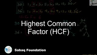 Highest Common Factor (HCF)