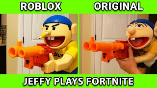 SML Movie vs SML ROBLOX: Jeffy Plays Fortnite ! Side by Side