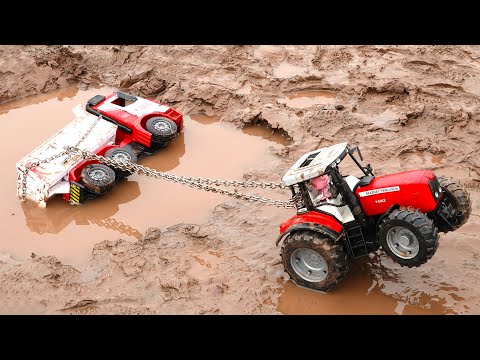 Tata Truck Accident Mud Pit Pulling Out Ford Tractor | Bruder Tractor