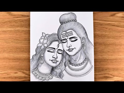 Lord Shiva And Parvati Ji Drawing Step By Step | Mahadev and Parvati Ji Drawing | Sketch Drawing