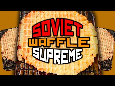 Birthday cooking with Soviet waffle iron