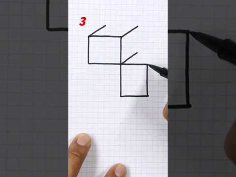 ✅ Dibujos en 3D 👉 Como Dibujar CUBOS en 3D para Principiantes #shortvideo #short #shrots