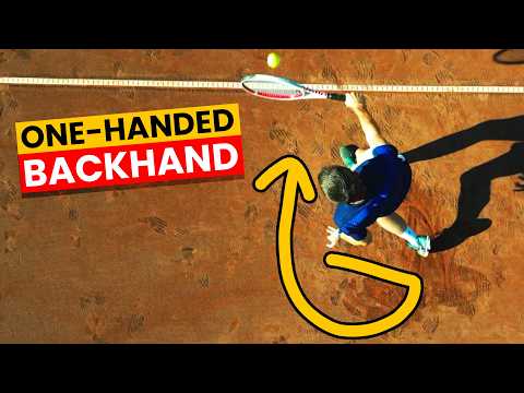 Tennis One-Handed Backhand Technique In Slow Motion - Top View