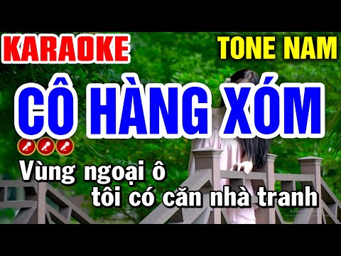 CÔ HÀNG XÓM Karaoke Tone Nam BEAT CHUẨN  | Bến Tình Karaoke