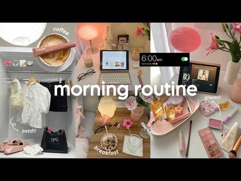 6AM MORNING ROUTINE 🍵🌸getting my life together, *THAT GIRL* healthy habits