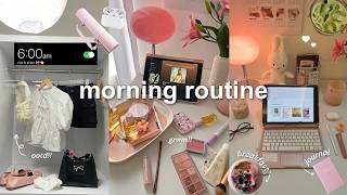 6AM MORNING ROUTINE 🍵🌸getting my life together, *THAT GIRL* healthy habits