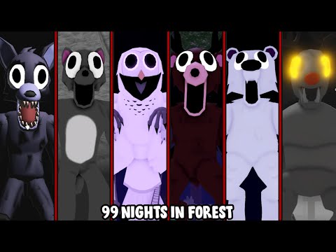 99 Nights in the Forest - OWL VS DEER VS WOLF VS BEAR VS CAT VS REINDEER | Jumpscare - Roblox