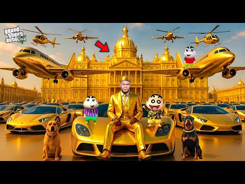 Franklin And Shinchan BILLIONAIRE! 👑 Golden King Luxury Life in GTA 5! Bangla Gameplay