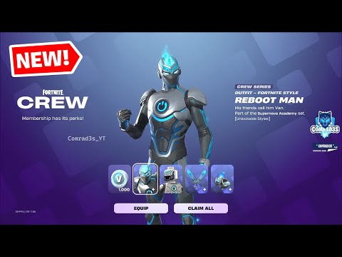 Fortnite July 2025 Crew Pack EARLY Showcase - Reboot man Crew Pack Skin Cosmetics with Styles