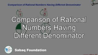 Comparison of Rational Numbers Having Different Denominator