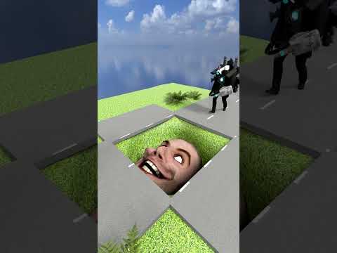 Cameraman & Skibidi Crossing Giant Pit with MrBeast over Sliding Bridge #shorts #skibiditoilet
