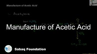 Manufacture of Acetic Acid