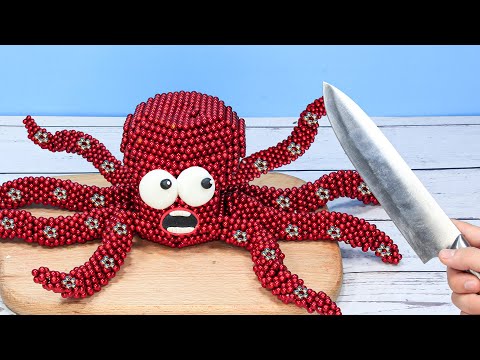 GIANT OCTOPUS🐙🐙 | Magnetic Balls & Stop Motion Cooking Video