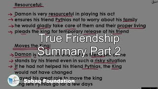 True Friendship Summary Part 2