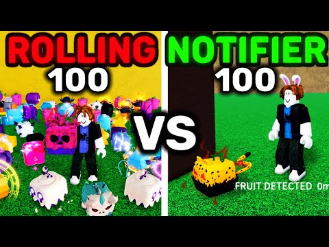 100 Fruit Rolls vs 100 Fruit Notifiers Comparision Blox Fruits